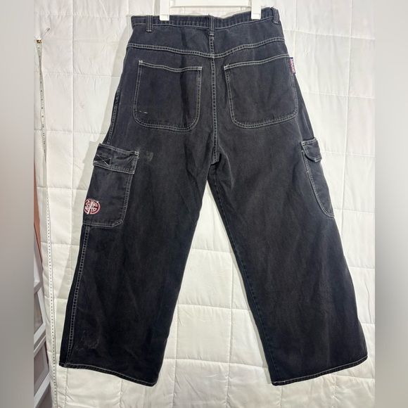 Vintage 90s BREAKDOWN Wide Leg Black Cargo Jeans JNCO Style - Picture 2 of 16